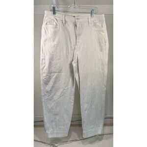 Madewell Mom Jeans Hi-Rise Tapered Jeans White Cream Denim Size 32‎ Waist